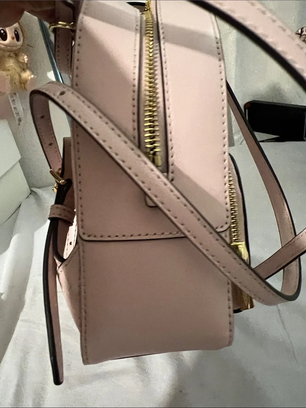 Michael Kors Blush Pink Mini Backpack with Gold Hardware